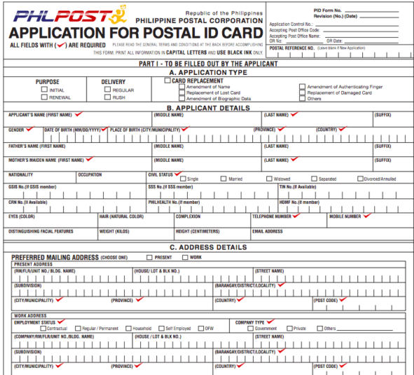 Postal ID Requirements